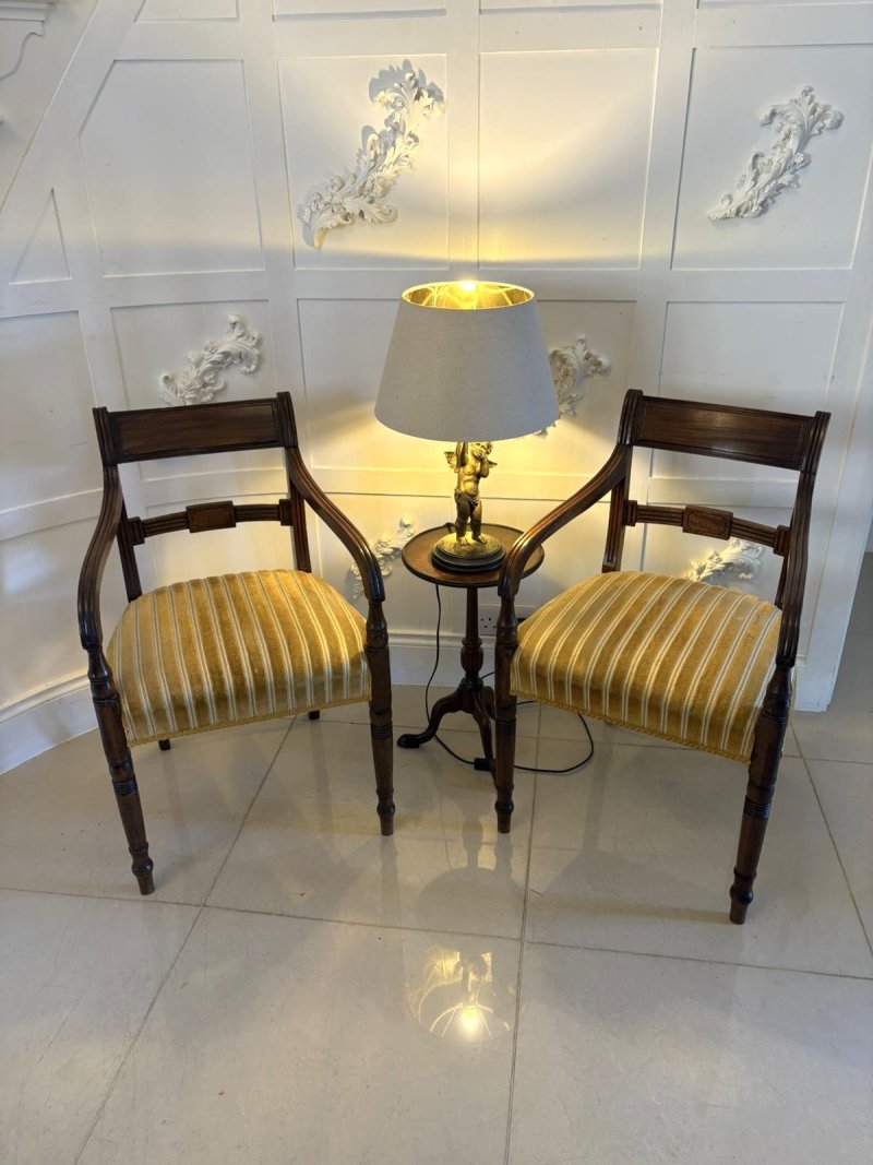 Pair of Antique George III Quality Mahogany Desks Chairs - Image 2